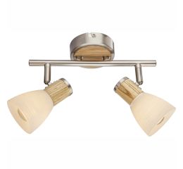 Svítidlo GLOBO 54352-2 GYLFI, 2xE14 max 40W, nástěnné svítidlo, dřevo, matný nikl