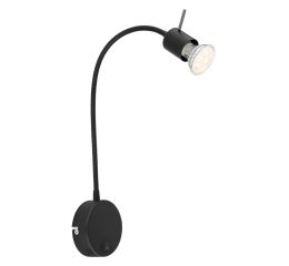 Svítidlo GLOBO 57310B MILLY, GU10 1x35W, pružný kovový krk, černý kov, nástěnná lampička