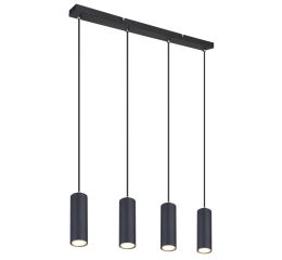Svítidlo GLOBO 57911-4HB ROBBY, GU10 4x35W, kov černý, černý PVC kabel, závěsné