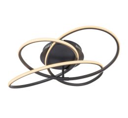 Svítidlo GLOBO 67201S-30 PANDA, LED 30W, 1370lm, 3000K, kov černý, plast opál bílý, stropní