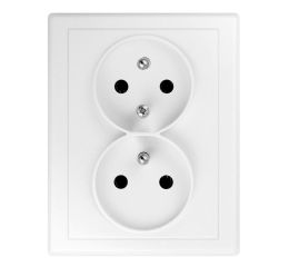 Zásuvka dvojnásobná JUPITER ZA-26, barva bílá, Greenlux GXKP009