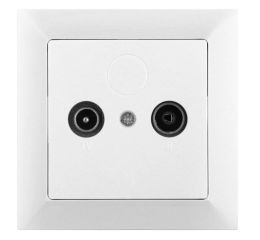 Zásuvka TV+R PREMIUM K, barva bílá, kompletní, Greenlux GXKP041