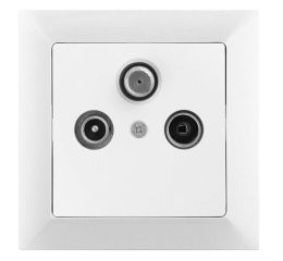 Zásuvka TV+R+SAT PREMIUM P, barva bílá, kompletní, Greenlux GXKP045