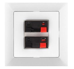 Zýsuvka audio dvojnásobná PREMIUM 2 AU, barva bílá, kompletní, Greenlux GXKP053