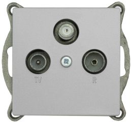 Zásuvka TV+R+SAT PREMIUM K M-S, barva stříbrná, bez rámečku, Greenlux GXKP143