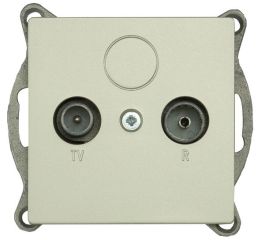 Zásuvka TV+R PREMIUM K M-P, barva šampaň, bez rámečku, Greenlux GXKP241
