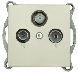 Zásuvka TV+R+SAT PREMIUM K M-P, barva šampaň, bez rámečku, Greenlux GXKP243