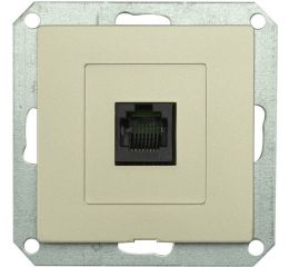 Zásuvka komunikační cat.6 PREMIUM 1 PC/6 M-P, barva šampaň, bez rámečku, Greenlux GXKP249