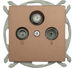 Zásuvka TV+R+SAT PREMIUM K M-A, barva mahagonová, bez rámečku, Greenlux GXKP343