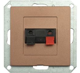 Zásuvka audio PREMIUM 1 AU M-A, barva mahagonová, bez rámečku, Greenlux GXKP352