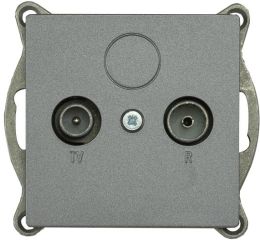 Zásuvka TV+R PREMIUM K M-G, barva grafitová, bez rámečku, Greenlux GXKP441