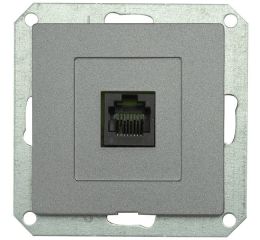 Zásuvka telefonní PREMIUM PH 6pin M-G, barva grafitová, bez rámečku, Greenlux GXKP447