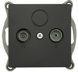 Zásuvka TV+R PREMIUM K M-N, barva matná černá, bez rámečku, Greenlux GXKP541