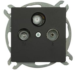 Zásuvka TV+R+SAT PREMIUM K M-N, barva matná černá, bez rámečku, Greenlux GXKP543