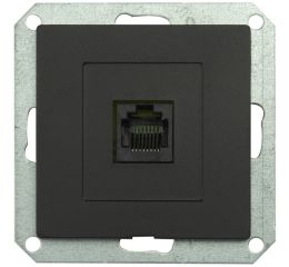 Zásuvka komunikační PREMIUM 1 PC M-N, barva matná černá, bez rámečku, Greenlux GXKP548