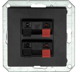 Zásuvka audio dvojnásobná PREMIUM 2 AU M-N, barva matná černá, bez rámečku, Greenlux GXKP553