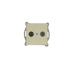 Zásuvka TV+R PREMIUM K M-C, barva slonová kost, bez rámečku, Greenlux GXKP641