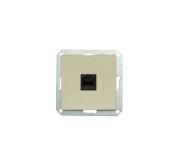 Zásuvka telefonní PREMIUM 1 PH 6pin M-C, barva slonová kost, bez rámečku, Greenlux GXKP647