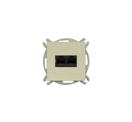 Zásuvka komunikační dvojnásobná PREMIUM 2 PC M-C, barva slonová kost, bez rámečku, Greenlux GXKP650