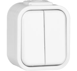 URAN vypínač č.2+2 GXNP017 dvoupólový dvojitý, IP44, bílá, Greenlux