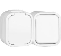 URAN zásuvka s vypínačem č.1 GXNP039 spínač jednopólový se zásuvkou 2P+PE, IP44, Greenlux