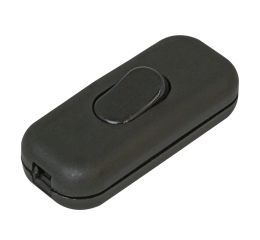 Vypínač 1913.0500.1 černý, šňůrový, průběžný, 2A