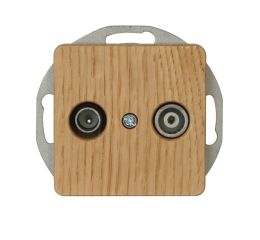 Ontario zásuvka anténní TV+R dub přírodní dřevo koncová i průběžná 9170.3008.8 Kopp