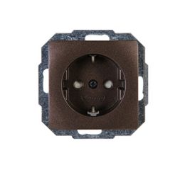 Vienna  zásuvka 230V jednoduchá hnědý palisandr norma ČSN 9211.2653.1 Kopp