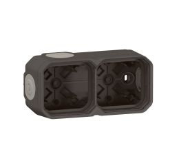 Plexo IP55 nástěnná krabice dvojnásobná vodorovná nebo svislá montáž antracit Legrand 069602L