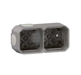 Plexo IP55 nástěnná krabice dvojnásobná vodorovná nebo svislá montáž šedá Legrand 069672L