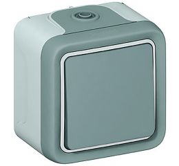 Plexo IP55 tlačítko venkovní kompletní pro povrchovou montáž šedá Legrand 069720