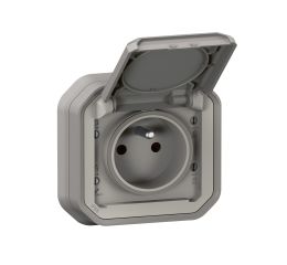 Plexo IP55 zásuvka venkovní zapuštěná 16A kompletní šedá Legrand 069831L