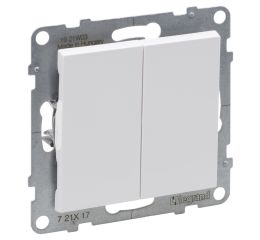 Suno tlačítko dvojité s přepínacím kontaktem, bílá, Legrand 721117