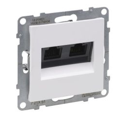 Suno datová zásuvka 2x RJ45 CAT.5e, UTP nestíněnná, beznástrojová LCS3, bílá, Legrand 721151