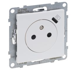Suno zásuvka 2p+T s USB-C nabíječkou, bílá, automatické svorky, Legrand 721189