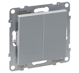 Suno tlačítko dvojité s přepínacím kontaktem, bílá, Legrand 721317