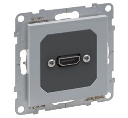 Suno HDMI 2.0 předkonektorovaná zásuvka, vybavená kabelem o délce 15cm, barva hliník, Legrand 721349