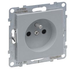 Suno zásuvka 2p+T s dětskou ochranou, barva hliník, automatické svorky, Legrand 721380