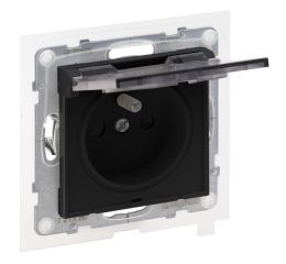 Suno zásuvka 2p+T s dětskou ochranou, černá, krytí IP44, Legrand 721486