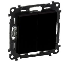 Valena LIFE tlačítko dvojité s přepínacím kontaktem NO-NC černé Legrand 756318