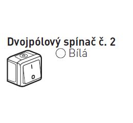Forix vypínač č.2 bílý dvojpólový 782366 vodotěsná Legrand