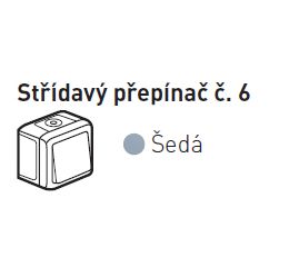 Forix vypínač č.6 šedý 782383 vodotěsný Legrand