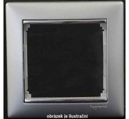 Valena rámeček 2násobný hliník/stříbrný proužek horizontální typ 770352 Legrand
