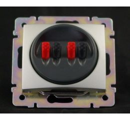 Valena zásuvka reproduktorová dvojitá stříbrná typ 770124 Legrand