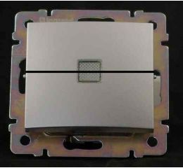 Valena spínač č.5 sériový s podsvětlením stříbrná typ 770128 Legrand