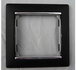 Valena rámeček 1násobný černá/stříbrný proužek typ 770391 Legrand