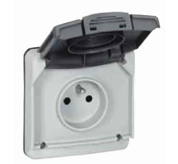 PLEXO 66 zásuvka 230V šedá pro sestavy typ 90486 IP66 Legrand bez krabice