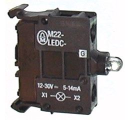 M22-LEDC-G Prvek LED,zadní upevnění se šroubovými svorkami 12-30V AC/DC zelená