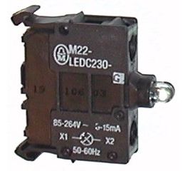 M22-LEDC230-G Prvek LED,zadní upevnění se šroubovými svorkami 85 - 264V AC zelená