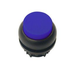 M22S-DRLH-B tlačítko zvýšené s aretací prosvětlené modré,černý čelní kroužek